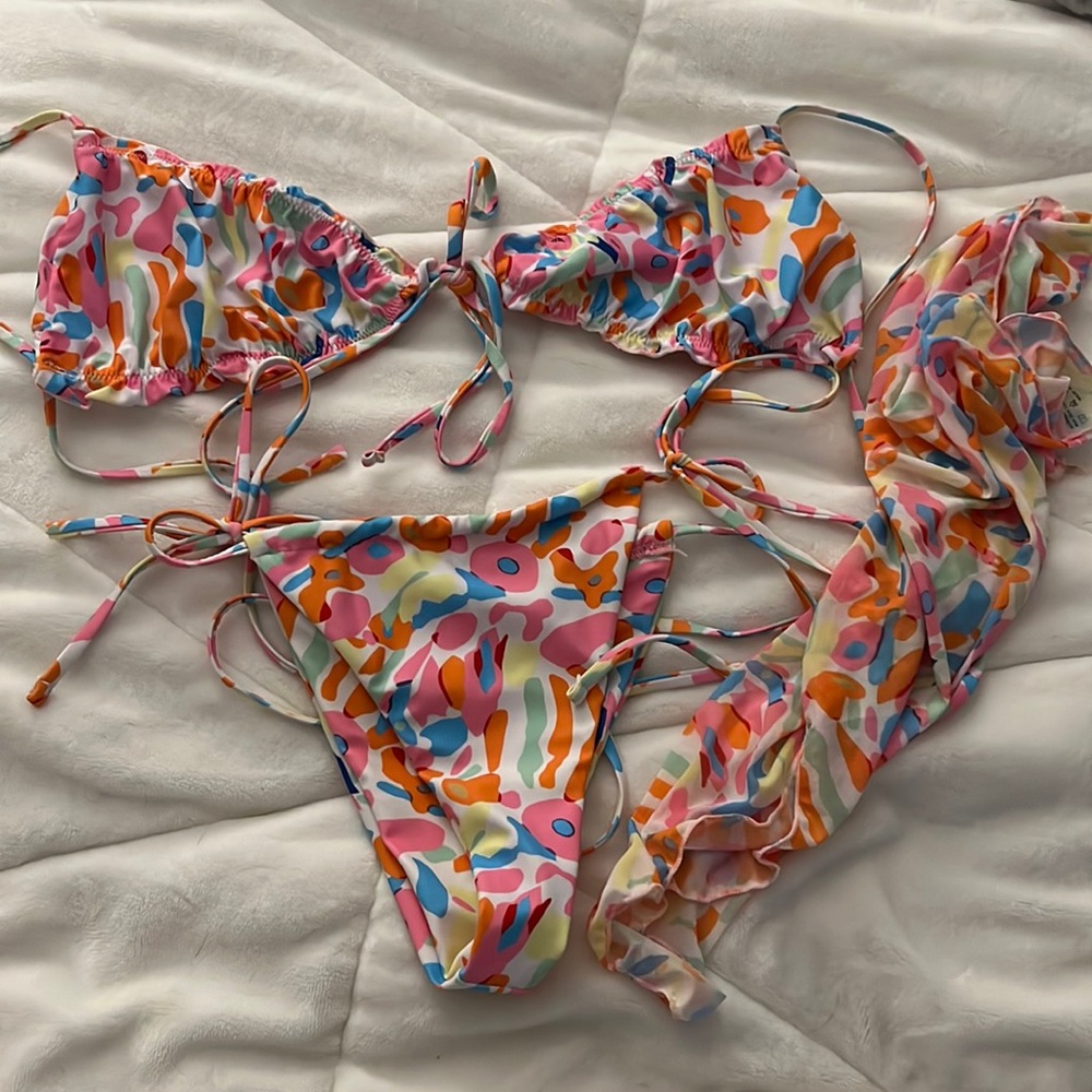 shein colorful 3 pack, two-piece bathing suit